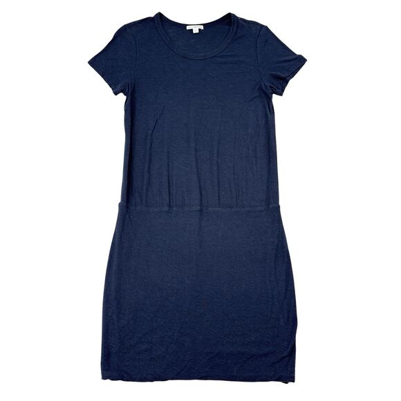 James Perse Midi Dress Size Large / 3 Navy Cotton‎ Modal Jersey Stretch Basics - Picture 1 of 5